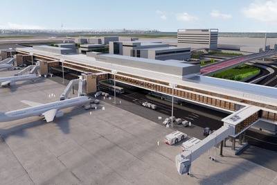 羽田空港、新施設に木造・鉄骨ハイブリッド構造採用　ZEB Oriented認証取得目指す　 画像