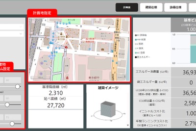 大林組、建物計画初期段階でCO2削減効果とコストを検証できるシステムを開発 画像